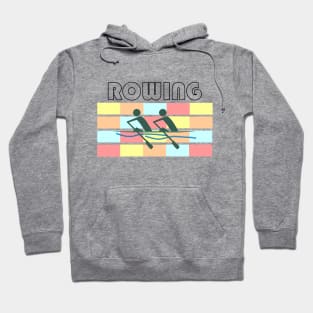 Sculling Double Rowing - Checker Color No Border Hoodie